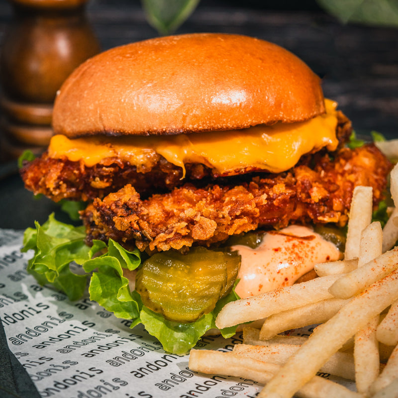 CRISPY AF CHICKEN BURGER